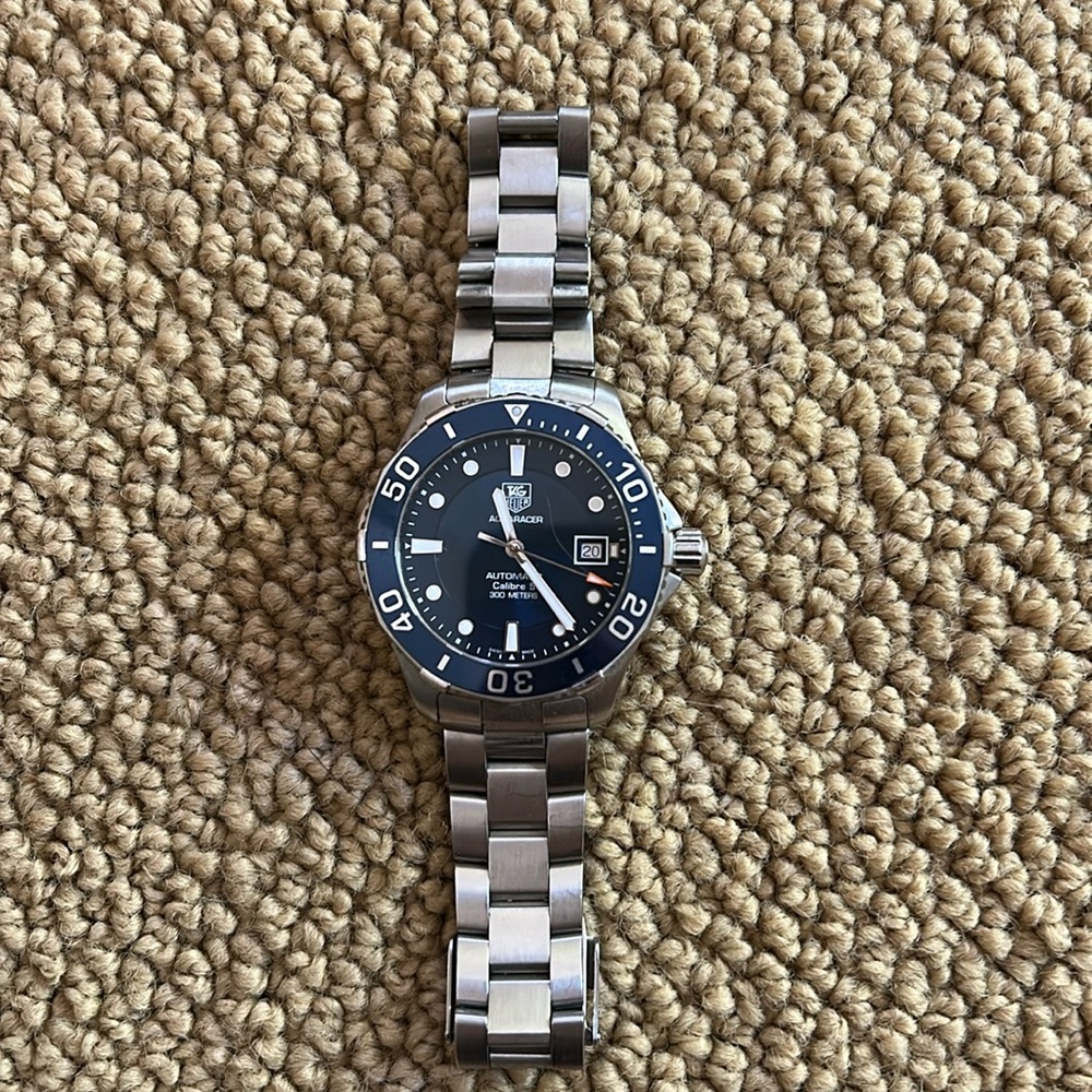 TAG Hauer watch blue and silver